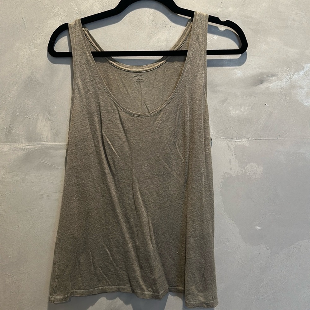 Majestic 100% linen grey tank top